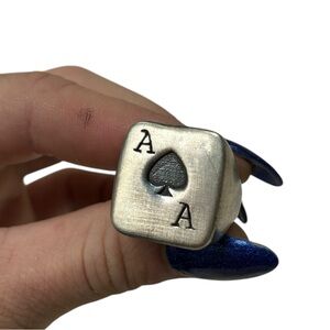 Sterling Silver Ace of Spades Ring XL
